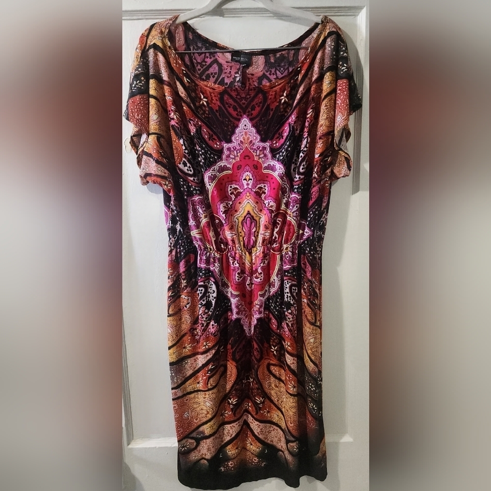 Bisou Bisou Multicolor Patterned Midi Dress